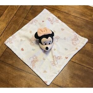 Disney Minnie Mouse White, Light Blue, and Peach Super Soft Security Baby Bla